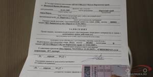 Официальный бланк заявления на замену водительского удостоверения в ГИБДД: образец заполнения