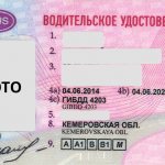 Пример водительского удостоверения